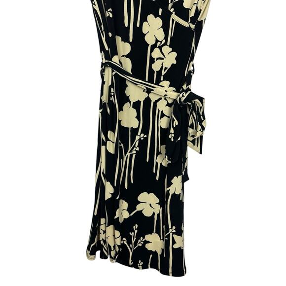 Vintage Forever21 Jersey Wrap Dress Black Floral Junior's Lg Deadstock NWT Boho - Picture 4 of 10